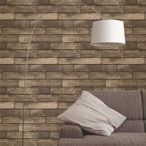 Brick Wooden Stone Effect Wallpaper Slate Rustic Logs Planks Fine Decor