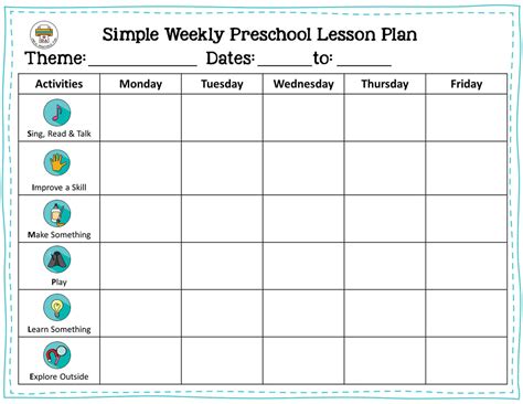 Blank Preschool Lesson Plan Template - Sampletemplate.my.id