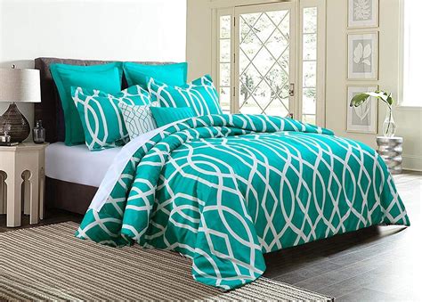Annissa Collection Luxurious 10 Piece Teal Anbu Queen Size Soft