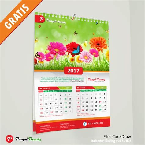 Template Kalender Indonesia Vektor Desain Kalender Dinding 2017 005