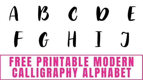 Free Printable Modern Calligraphy Alphabet Freebie Finding Mom Modern Calligraphy Alphabet