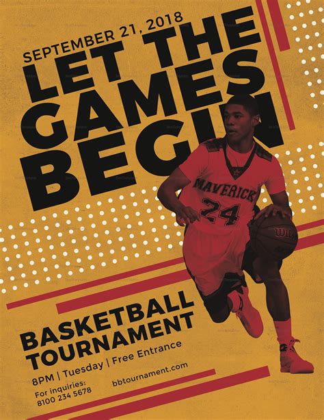 Basketball Tournament Flyer Design Template In Psd Word Publisher