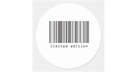 Barcode Limited Edition Classic Round Sticker Zazzle