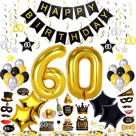 Buy 60th Birthday Decorations Kit 79 Pieces Happy Birthday Banner 40