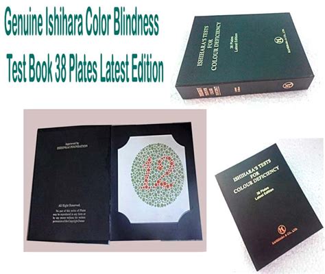 Genuine Ishihara Color Blindness Optometry Test Book 38 Plates