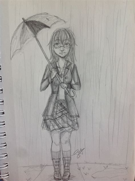 Rainy Day Animemanga Sketch Oc Yuuki By Sashasky98 On Deviantart
