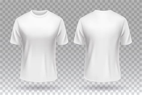White Blank T Shirt Front And Back Template Mockup Design Isolated