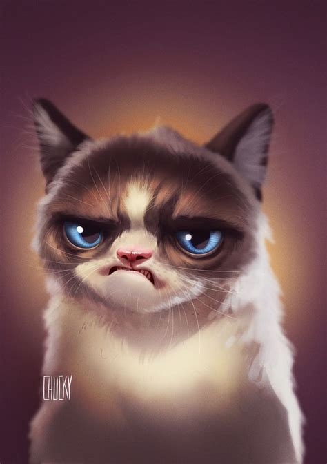 Grumpy Cat By Fubango Grumpy Cat Art Cat Art Painting Grumpy Cat