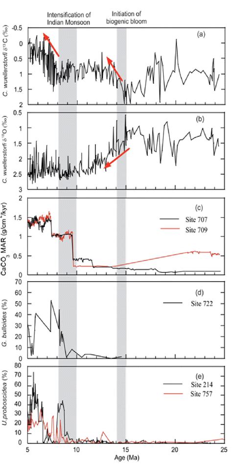 A B Carbon 13 C And Oxygen 18 O Isotope Records Of Benthic