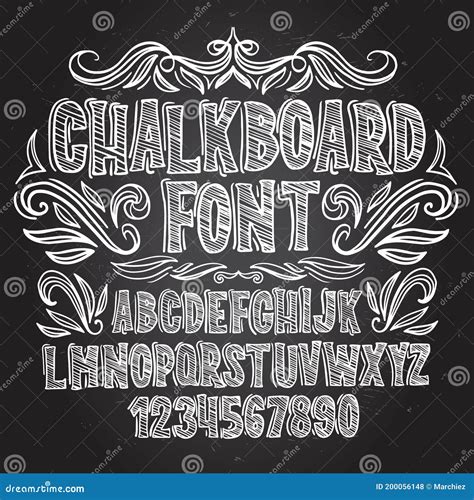 Chalkboard Font Hand Draw Alphabet Cartoon Vector 56653481