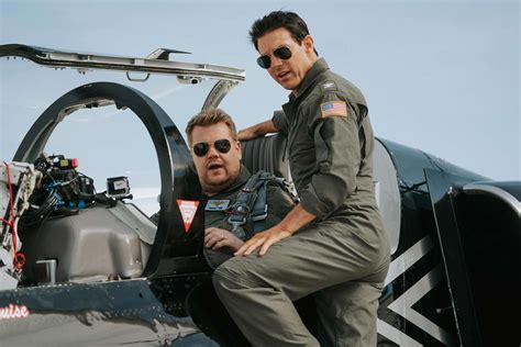 Tom Cruise Surprises James Corden With Top Gun Fighter Jet Flight On Late Late Show