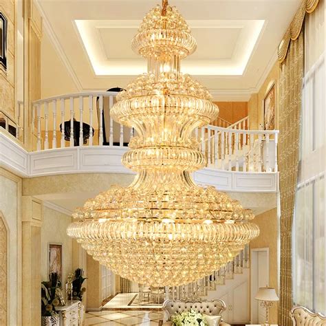 LED Modern Crystal Chandeliers Lights Fixture Big American Golden