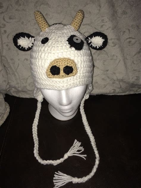 Crochet Cow Hat By Crochetedbymomma On Etsy