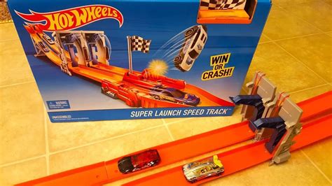 Hot Wheels Super Launch Speed Track Playset With Car Booster And Finish