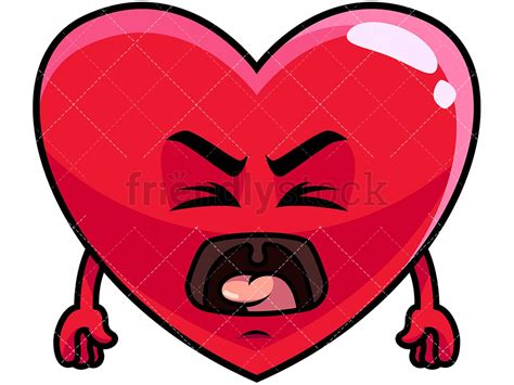 yelling heart emoji cartoon vector clipart friendlystock
