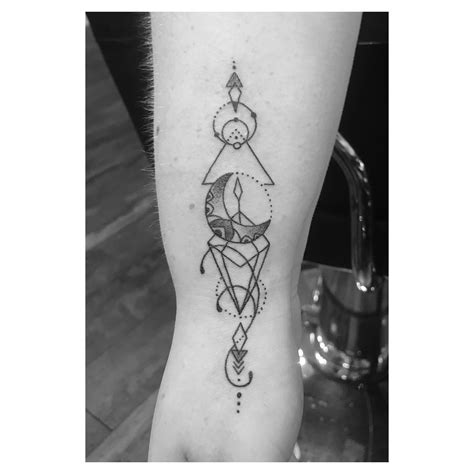 Moon Geometric Tattoo Tattoos Geometric Tattoo Triangle Tattoo