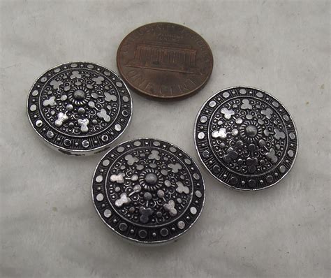 Vintage Metal Buttons 3x075ins Silver Toned Pointed Etsy Metal