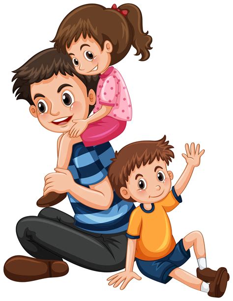 Dibujos Animados Feliz Familia Padre Con Hijo Vector Premium Papa My