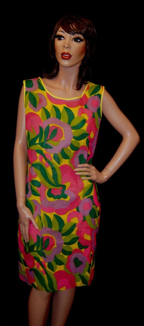 mod 60s paper dress 1960s psychedelic floral collectible etsy paper dress 60s fashion