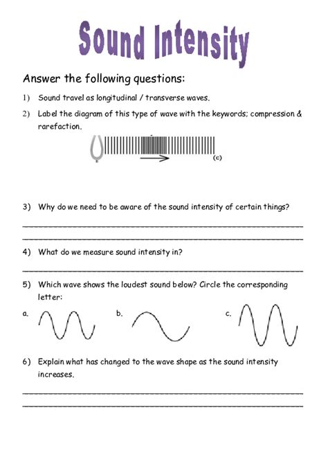 Note Taking Worksheet Waves Sound And Light Answer Key Shelly Lighting