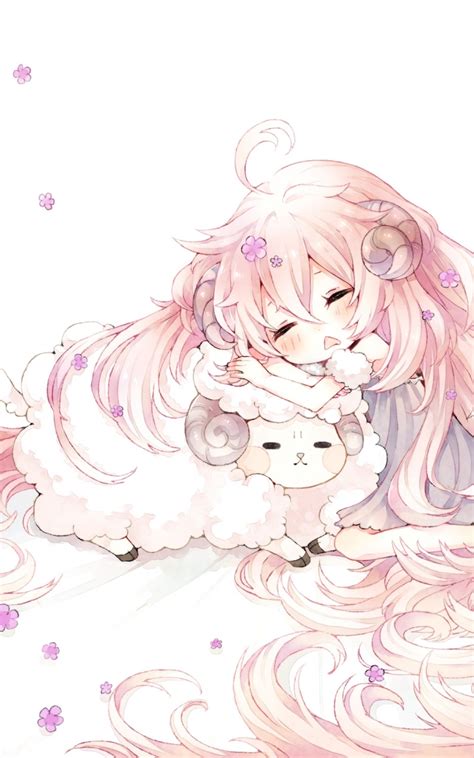 Download 1600x2560 Anime Girl Chibi Cute Sleeping Horns Pink Hair