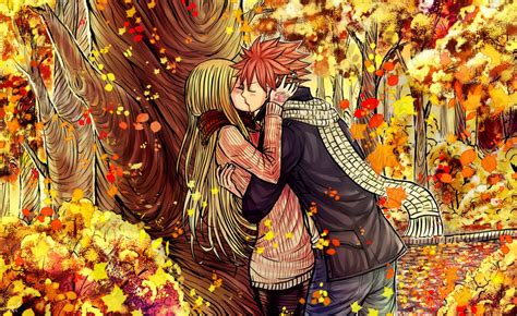 Omg I Love This Artwork The Autumn Colors Are Beautiful ~ Natsu And