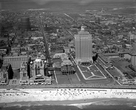An Aerial View Of Hotels Along The Atlantic City Nj Board During The