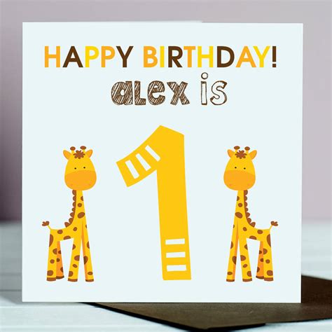 A birthday invitation card adds a personal touch to the whole birthday celebration. 1st Birthday Card Giraffe By Lisa Marie Designs ...