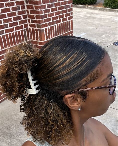 Claw Clip Half Up Half Down Black Girl In 2022 Natural Curls
