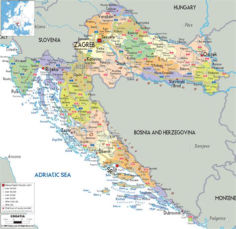Croácia Mapas Geográficos da Croácia