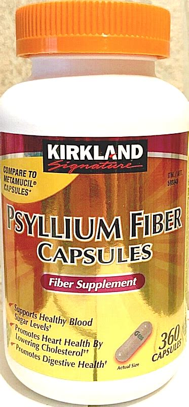 Kirkland Signature Fiber Capsules Psyllium Husk Capsule