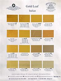 Gold Leaf Silver Leaf Metal Leaf And Other Color Charts By SeppLeaf