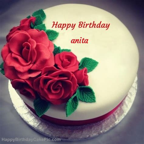 Roses Birthday Cake For Anita