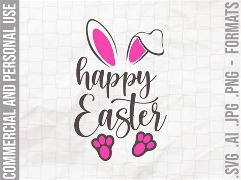 Happy Easter Svg Easter Bunny Svg Easter Cut Files Bunny Etsy