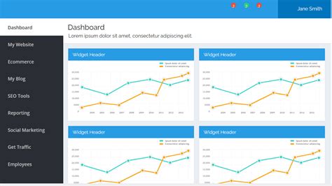 Responsive Admin Dashboard Using Html Css Javascript With Light How To