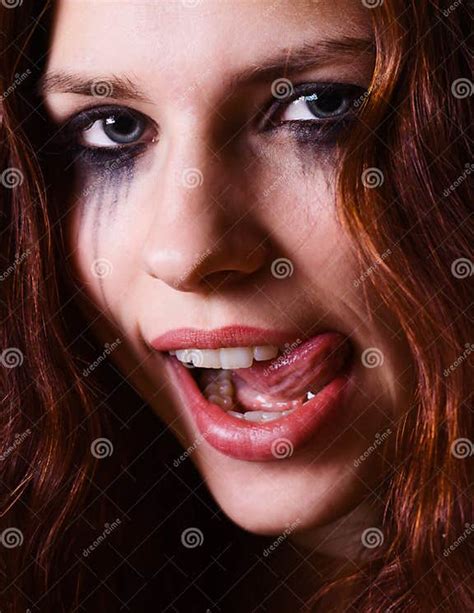 Girl Licking Her Lips Stock Image Image Of Cosmetics 6960573