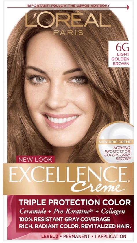 Buy Loreal Paris Excellence Creme Triple Protection Hair Color 6g Light Golden Brown Pack