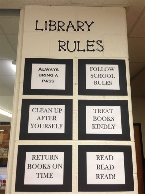 High School Library Rules Elementary School Library High School