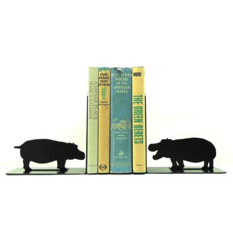 These Stylish Bookends Bookends Metal Art Hippo