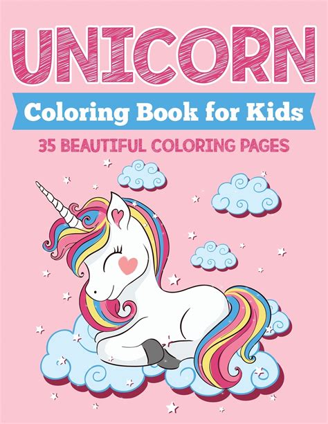 Miracle Activity Books Unicorn Coloring Book For Kids 35 Beautiful