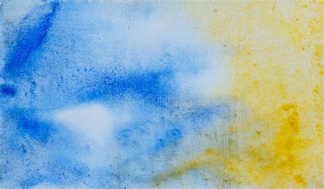 Watercolor Abstraction Yellow Blue Stock Illustration Illustration Of