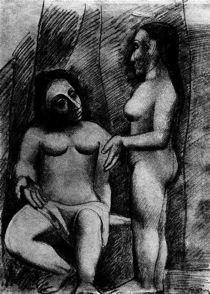 Seated Nude And Standing Nude 1906 Pablo Picasso WikiArt Org