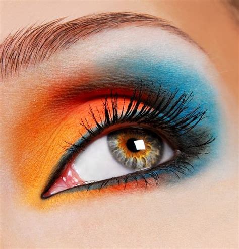 Orange And Blue Eyeshadow Eye Makeup Orange Makeup Makeup Looks