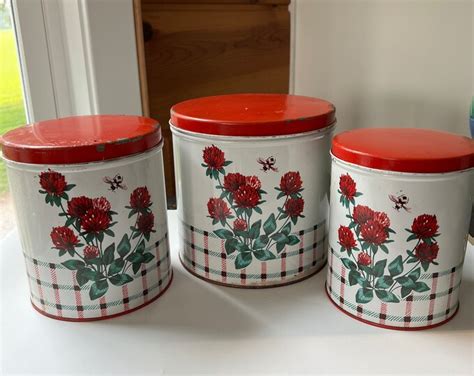 Vintage Tin Canisters Nc Colorware Canister Set Country Living