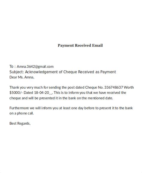 Payment Email Examples