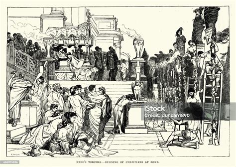 Nero Burning Of Christians At Rome Stock Illustration Download Image