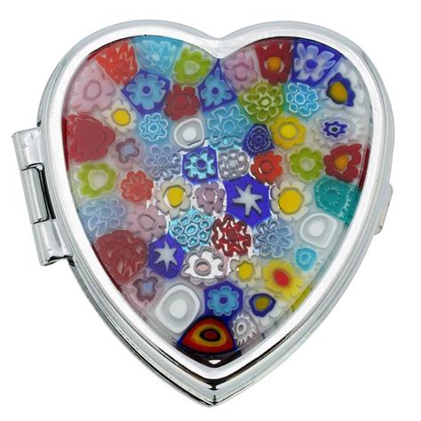 Glassofvenice Murano Millefiori Heart Pill Box Multicolor Etsy