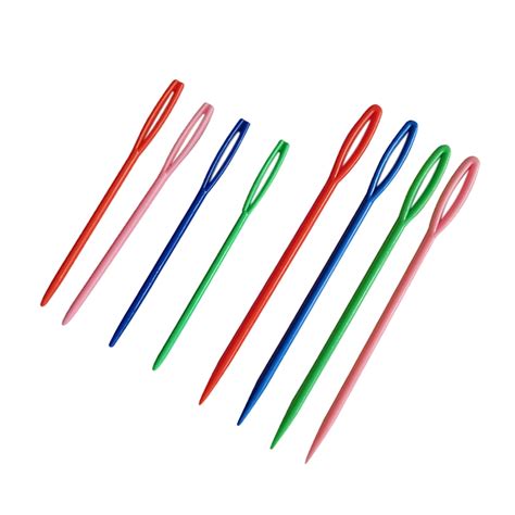 20pcs 2 Size Small Large Childrens Plastic Needles For Sewing Y8h7 Tr