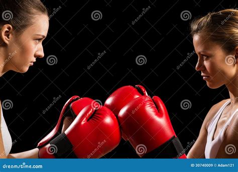 Confrontation Between The Two Women Boxers Stock Image Image Of Adult
