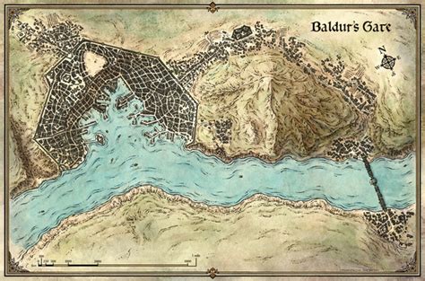 Mike Schley Fantasy City Maps Baldurs Gate Top Down Digital 2